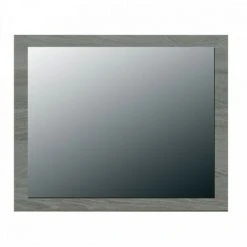 DANSMAMAISON Miroir Carré Bois Gris - RIUCKO - L 60 X L 2 X H 60 Cm - Gris