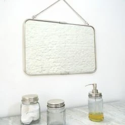 MAISON TILLEUL Miroir De Barbier En Laiton Argenté Avec Chaîne 57 X 39 Cm - Chaumont - Plateado -Miroir Soldes Boutique 67677251 3