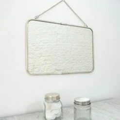 MAISON TILLEUL Miroir De Barbier En Laiton Argenté Avec Chaîne 57 X 39 Cm - Chaumont - Plateado -Miroir Soldes Boutique 67677251 4