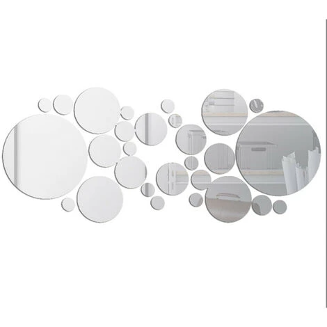 ENLENK 30Pcs Stickers Miroir En Acrylique Autocollants Muraux Décoratifs Stickers Muraux Ronds Au Design Moderne Miroir Mural Pour Salon Et Chambre Decoration ,4 Tailles 3 ENLENK 30Pcs Stickers Miroir En Acrylique Autocollants Muraux Décoratifs Stickers Muraux Ronds Au Design Moderne Miroir Mural Pour Salon Et Chambre Decoration ,4 Tailles