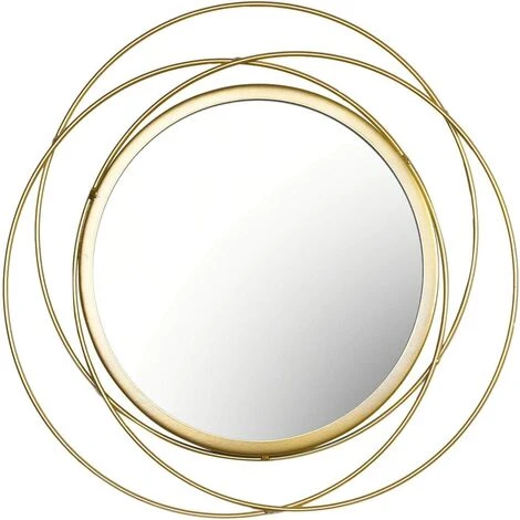 FLYME Miroir Mural Décoratif En Métal - 36 Cm De Diamètre - Rond - Décoration Pour Chambre à Coucher, Salon, Salle De Bain, Couloir 5 FLYME Miroir Mural Décoratif En Métal - 36 Cm De Diamètre - Rond - Décoration Pour Chambre à Coucher, Salon, Salle De Bain, Couloir – Image 3