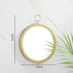 FLYME Miroir Mural Rond, 1 Pièce Miroir Décoratif Mural En Métal Noir Avec Anneau De Suspension, Miroirs En Verre Vintage Pour Vanité Salle De Bain Chambre Couloir Salon -Miroir Soldes Boutique 67805512 3