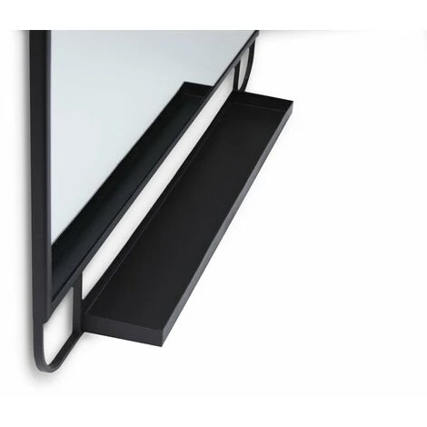 LIFA LIVING Miroir Mural Métal Noir, Miroir Industriel Avec Etagère, Miroir Rectangulaire Pour Salon, Hall Ou Chambre, Miroir Mural Design Moderne 80 Cm - Noir 7 LIFA LIVING Miroir Mural Métal Noir, Miroir Industriel Avec Etagère, Miroir Rectangulaire Pour Salon, Hall Ou Chambre, Miroir Mural Design Moderne 80 Cm - Noir – Image 5