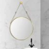 VINGO Miroir Rond En Métal Avec Corde Miroir Mural Miroir De Salle De Bain Miroir Décoratif Ø50cm Or - Or -Miroir Soldes Boutique 67943705 1