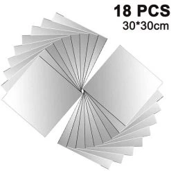 PESCE Amovible Acrylique Miroir Réglage Wall Sticker Decal DIY Moderne Décoration Pour La Maison Salon Chambre Decor18pcs0.2mm 30x30cm