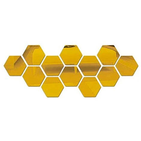 PESCE Stickers Muraux Hexagonaux, 12 PCS Grands Stickers Muraux Amovibles Miroir Acrylique Pour La Maison Salon Chambre Décor200x170x100mmOr 4 PESCE Stickers Muraux Hexagonaux, 12 PCS Grands Stickers Muraux Amovibles Miroir Acrylique Pour La Maison Salon Chambre Décor200x170x100mmOr – Image 2