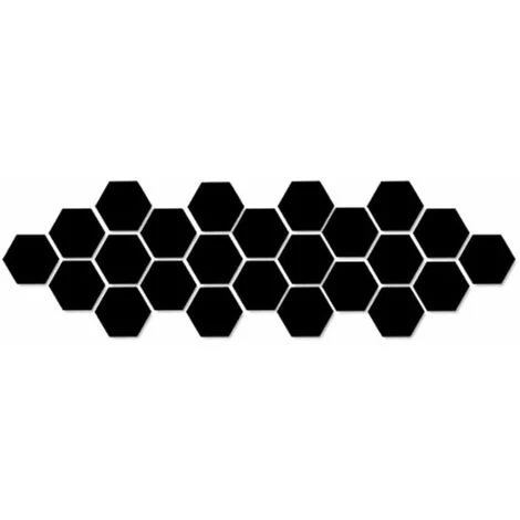 PESCE 12 PCS Acrylique Miroir Stickers Muraux Auto-Adhésif Amovible Hexagonal Décoratif Feuille De Miroir Pour La Maison Salon Chambre DecorBlack -Miroir Soldes Boutique 67993776 1