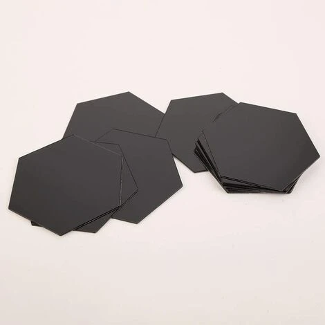 PESCE 12 PCS Acrylique Miroir Stickers Muraux Auto-Adhésif Amovible Hexagonal Décoratif Feuille De Miroir Pour La Maison Salon Chambre DecorBlack 5 PESCE 12 PCS Acrylique Miroir Stickers Muraux Auto-Adhésif Amovible Hexagonal Décoratif Feuille De Miroir Pour La Maison Salon Chambre DecorBlack – Image 3