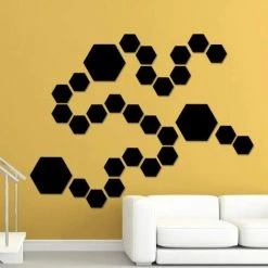 PESCE 12 PCS Acrylique Miroir Stickers Muraux Auto-Adhésif Amovible Hexagonal Décoratif Feuille De Miroir Pour La Maison Salon Chambre DecorBlack 11 PESCE 12 PCS Acrylique Miroir Stickers Muraux Auto-Adhésif Amovible Hexagonal Décoratif Feuille De Miroir Pour La Maison Salon Chambre DecorBlack -Miroir Soldes Boutique 67993776 5
