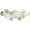 PESCE 12 PCS Acrylique Miroir Stickers Muraux Auto-Adhésif Amovible Hexagonal Décoratif Feuille De Miroir Pour La Maison Salon Chambre DecorArgent -Miroir Soldes Boutique 67993779 1