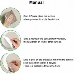 LLOVE Miroirs Muraux 24 Pièces Réglage Miroir Acrylique Amovible Sticker Mural Decal Maison Décoration  (noir) -Miroir Soldes Boutique 68014353 4