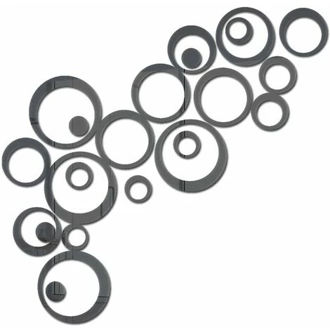 ECHOO Miroirs Muraux 24 Pièces Réglage Miroir Acrylique Amovible Sticker Mural Decal Maison Décoration (noir) 7 ECHOO Miroirs Muraux 24 Pièces Réglage Miroir Acrylique Amovible Sticker Mural Decal Maison Décoration (noir) – Image 5