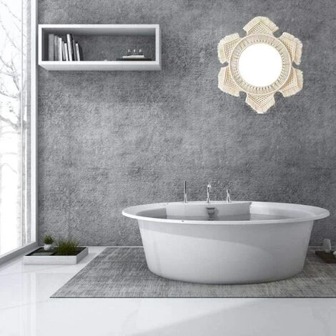 OYLDA Miroir Mural Suspendu En Macramé, Franges Suspendues Faites à La Main Ronde Décorative 5 OYLDA Miroir Mural Suspendu En Macramé, Franges Suspendues Faites à La Main Ronde Décorative – Image 3