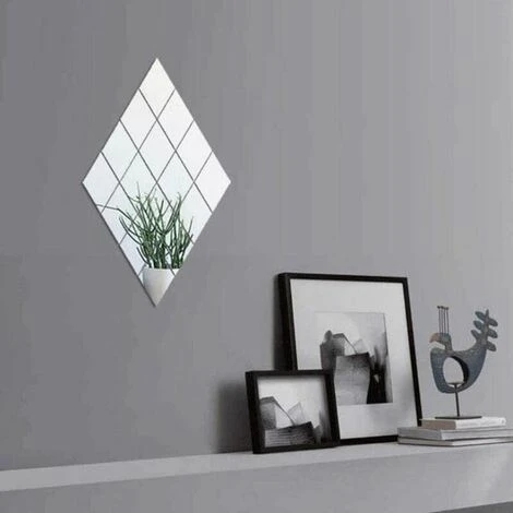 FLYME 48Pcs Miroir Autocollant Miroir Adhésif Décoratif Miroir Carrés Argenté Amovible Mosaïque Décorative Auto Adhésifs Salle De Bain Salon Chambre (15 ×15cm) 7 FLYME 48Pcs Miroir Autocollant Miroir Adhésif Décoratif Miroir Carrés Argenté Amovible Mosaïque Décorative Auto Adhésifs Salle De Bain Salon Chambre (15 ×15cm) – Image 5