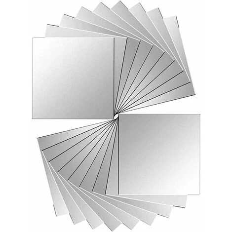 ENLENK 16Pcs Miroir Autocollant Miroir Adhésif Décoratif Miroir Carrés Argenté Amovible Mosaïque Décorative Auto Adhésifs Salle De Bain Salon Chambre (15 ×15cm) 5 ENLENK 16Pcs Miroir Autocollant Miroir Adhésif Décoratif Miroir Carrés Argenté Amovible Mosaïque Décorative Auto Adhésifs Salle De Bain Salon Chambre (15 ×15cm) – Image 3