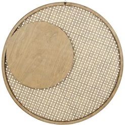 BELIANI Miroir En Rotin Beige 60x60 - Beige -Miroir Soldes Boutique 68540449 4