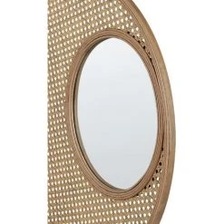 BELIANI Miroir En Rotin Beige 60x60 - Beige -Miroir Soldes Boutique 68540449 5