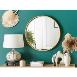 BELIANI Miroir En Rotin Naturel 60x60 - Naturel -Miroir Soldes Boutique 68595368 2