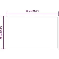 Miroir De Salle De Bain à LED 80x50 Cm VidaXL - Transparent -Miroir Soldes Boutique 68599997 5