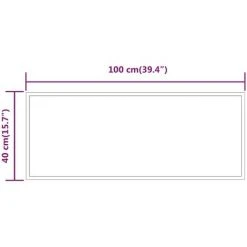 Miroir De Salle De Bain à LED 100x40 Cm VidaXL - Transparent -Miroir Soldes Boutique 68611934 3