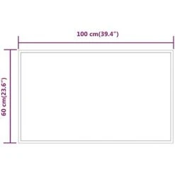 Miroir De Salle De Bain à LED 100x60 Cm VidaXL - Transparent -Miroir Soldes Boutique 68611943 5
