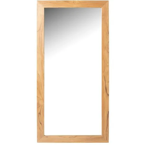 VENTE-UNIQUE.COM Miroir Rectangulaire En Teck Clair - 60 X 120 Cm - AMLAPURA - Naturel Clair 5 VENTE-UNIQUE.COM Miroir Rectangulaire En Teck Clair - 60 X 120 Cm - AMLAPURA - Naturel Clair – Image 3