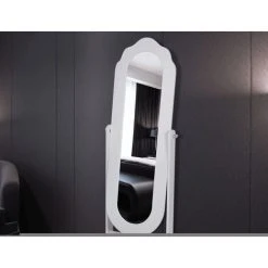 VidaXL Miroir Sur Pied Réglable Blanc - Blanc