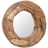 Miroir Décoratif Teck 60 Cm Rond VidaXL -Miroir Soldes Boutique 8171593 1