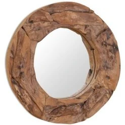 Miroir Décoratif Teck 60 Cm Rond VidaXL -Miroir Soldes Boutique 8171593 4