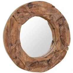 Miroir Décoratif Teck 60 Cm Rond VidaXL -Miroir Soldes Boutique 8171593 5