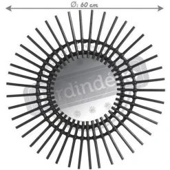 AUBRY GASPARD Miroir Déco Vintage Rotin Noir Noir - Noir 8 AUBRY GASPARD Miroir Déco Vintage Rotin Noir Noir - Noir -Miroir Soldes Boutique 836070 3