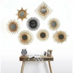 AUBRY GASPARD Miroir Rotin Vintage Soleil Naturel - Naturel 7 AUBRY GASPARD Miroir Rotin Vintage Soleil Naturel - Naturel -Miroir Soldes Boutique 859260 3