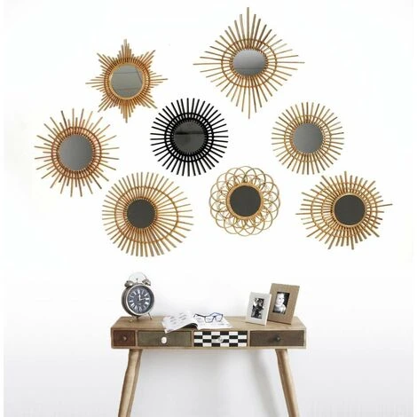 AUBRY GASPARD Miroir Rotin Vintage Soleil Naturel - Naturel 5 AUBRY GASPARD Miroir Rotin Vintage Soleil Naturel - Naturel – Image 3