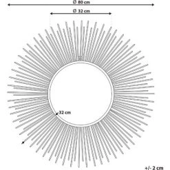 BELIANI Miroir En Métal Doré 76x76 - Doré -Miroir Soldes Boutique 8922964 3