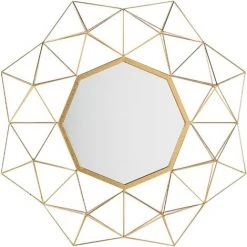 BELIANI Miroir En Métal Doré 80x80 - Doré