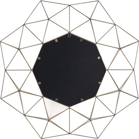 BELIANI Miroir En Métal Doré 80x80 - Doré 6 BELIANI Miroir En Métal Doré 80x80 - Doré – Image 4