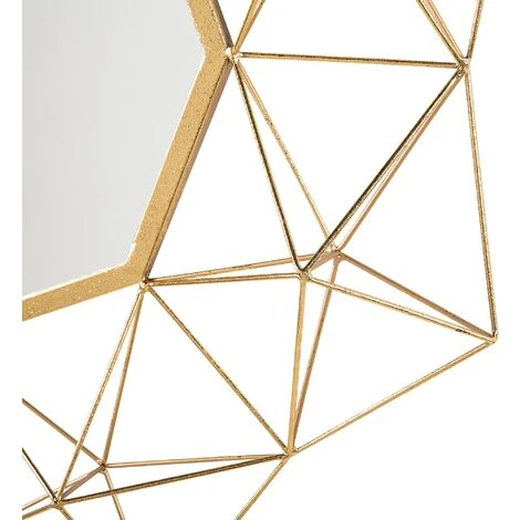 BELIANI Miroir En Métal Doré 80x80 - Doré 7 BELIANI Miroir En Métal Doré 80x80 - Doré – Image 5