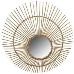AUBRY GASPARD Maxi Miroir Paon En Rotin Marron - Marron