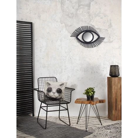 AUBRY GASPARD Miroir Oeil En Rotin Noir Noir - Noir 4 AUBRY GASPARD Miroir Oeil En Rotin Noir Noir - Noir – Image 2