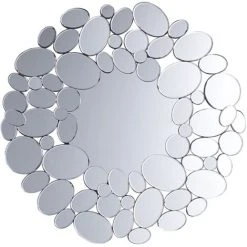 BELIANI Miroir En Bois D'ingénierie Argenté 70x70 - Argenté