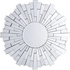 BELIANI Miroir En Bois D'ingénierie Argenté 70x70 - Argenté